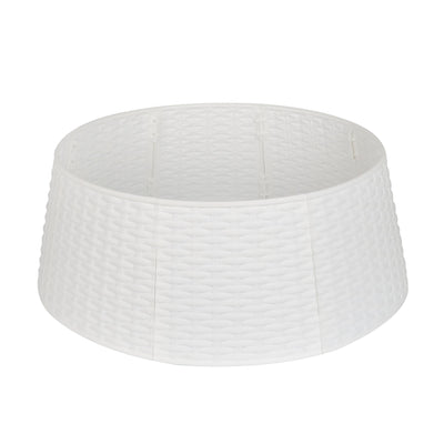 White Rattan Christmas Tree Skirt (Medium) - Christmas.uk