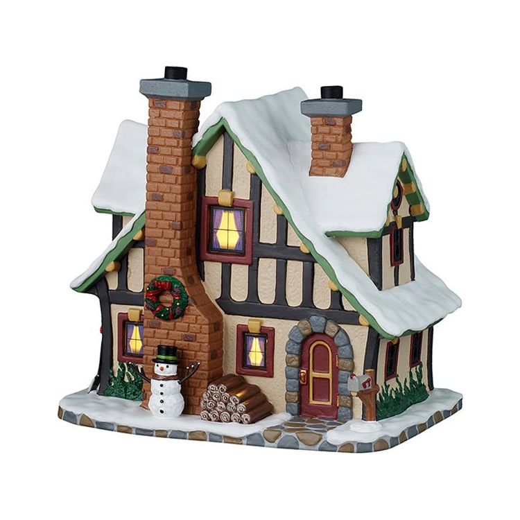 WINTER HOLIDAY LODGE, INCL. ADAPTOR 44338, 100 mA (WHITE) - Christmas.uk