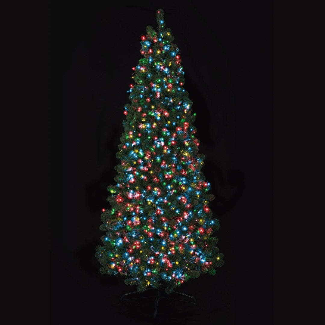 1000 LED Multicolour Christmas Tree Lights Multi Action With Timer - Christmas.uk