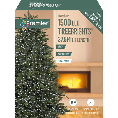 1500 M-A LED White String Lights  with timer Premier 5053844154984 I Christmas UK Online Shop