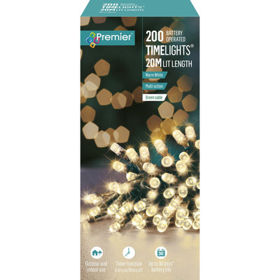 200 Timelights Warm White - Christmas.uk