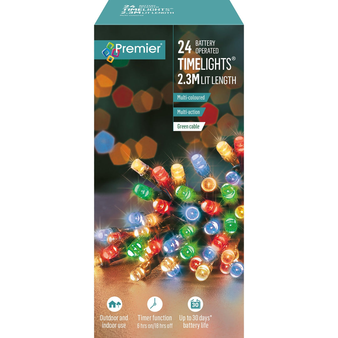 24 Timelights Multicoloured - Christmas.uk