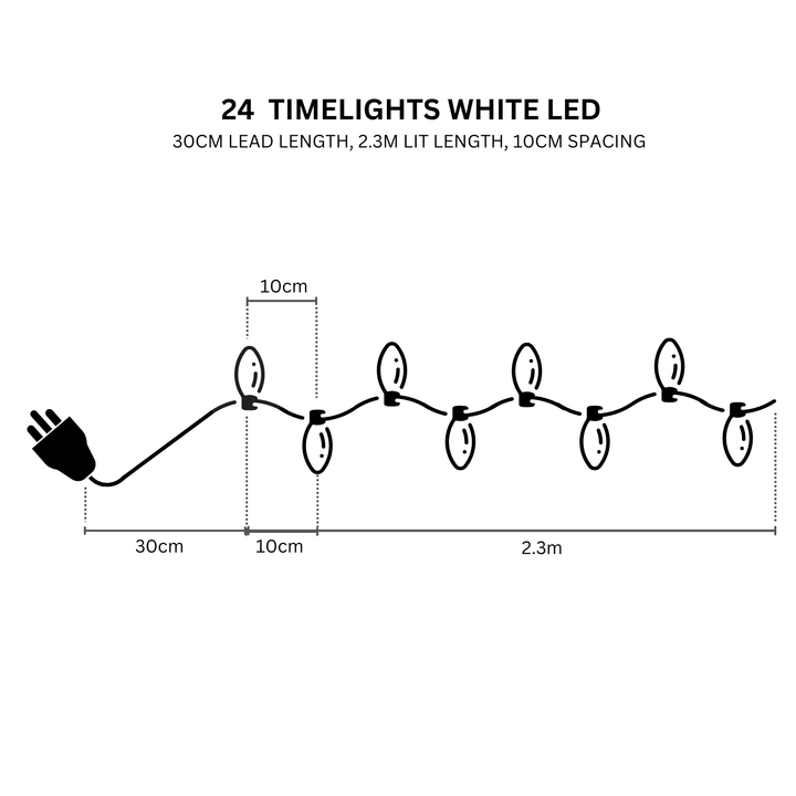 24 Timelights White - Christmas.uk