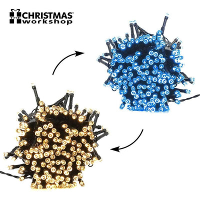 300 Warm White & Blue LED String Lights - Indoor & Outdoor - Christmas.uk