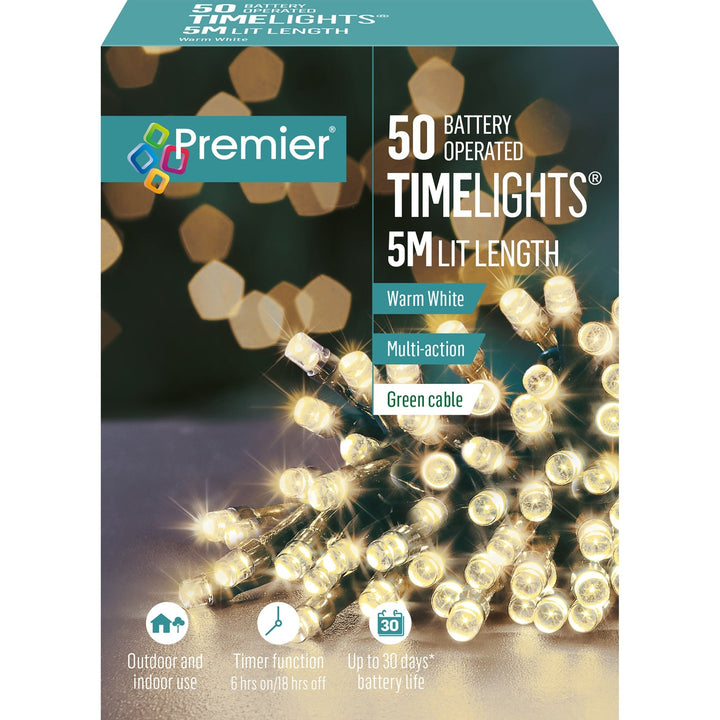 50 Timelights Warm White - Christmas.uk