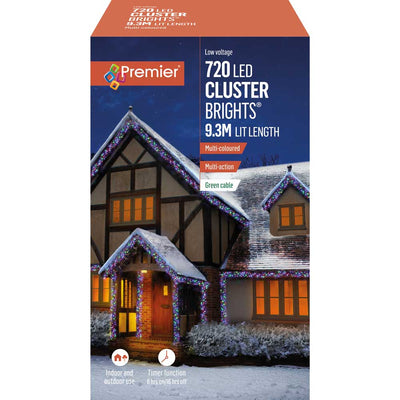 720 M - A LED Cluster Supabrights Multi Colour Lights Timer - Christmas.uk