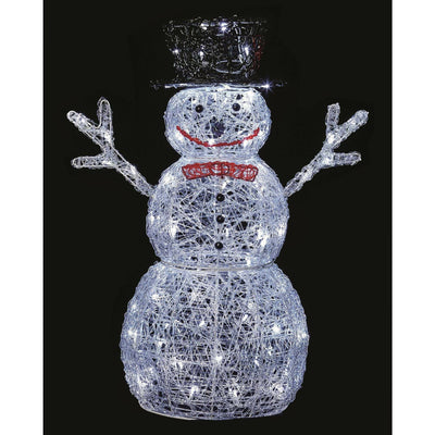 Acrylic LED light Snowman  - 88 White LED's - 76 cm Premier Decorations 5050882228509 I Christmas UK Online Shop
