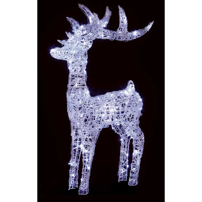 Acrylic Reindeer 160 LED White - 1.15 m - Christmas.uk