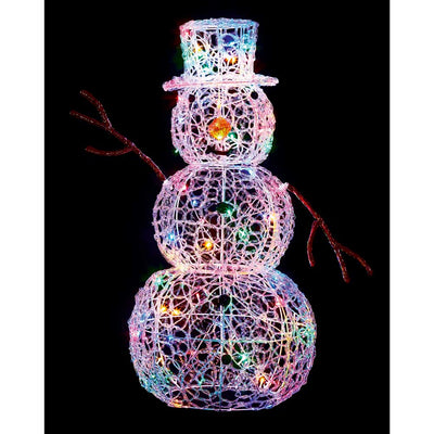 Acrylic Snowman 80 Multi - colour LED's - 76 cm - Christmas.uk