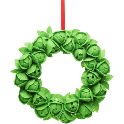 Brussels Sprouts Felt Wreath - Christmas.uk