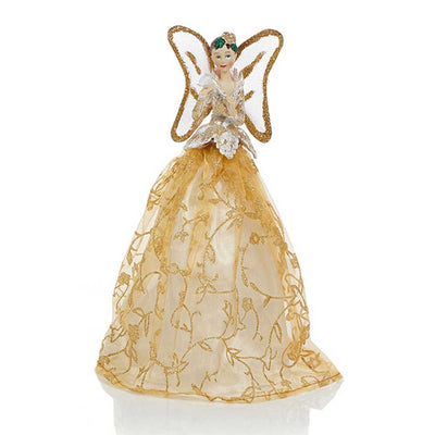Champagne Gold Fairy Angel with Dove Tree Topper - 25 cm - Christmas.uk