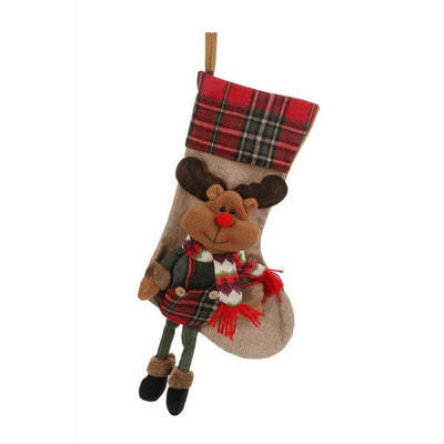 Christmas 3D Reindeer Stocking - 35 cm - Christmas.uk