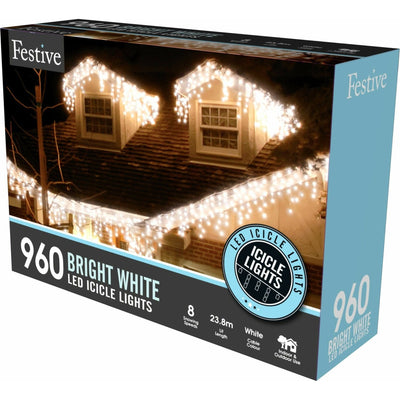 Christmas Lights - Snowing Icicle 960 LED - Christmas.uk