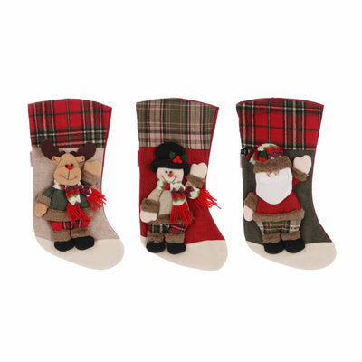 Christmas Stockings Tartan - set of 3 - Christmas.uk