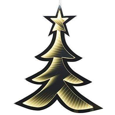 Christmas Tree Shaped Infinity Light - 20cm, 20 LED Lights - Christmas.uk