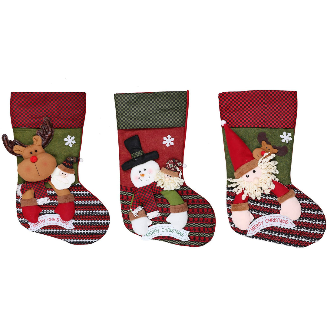 Classic Christmas Giant Stockings - set of 3 - Christmas.uk