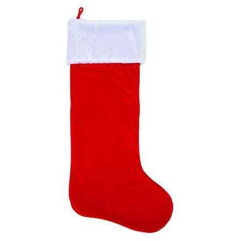 Classic Red Stocking White Fur - 85cm - Christmas.uk