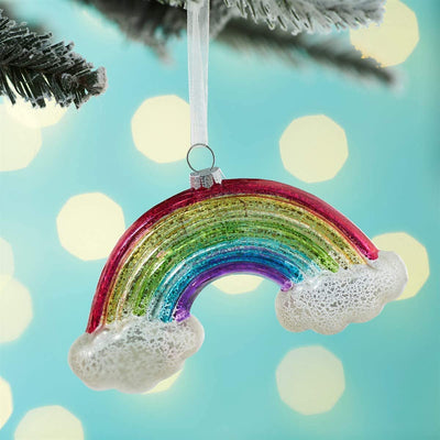 Crackle Glaze Rainbow Shaped Bauble - Christmas.uk