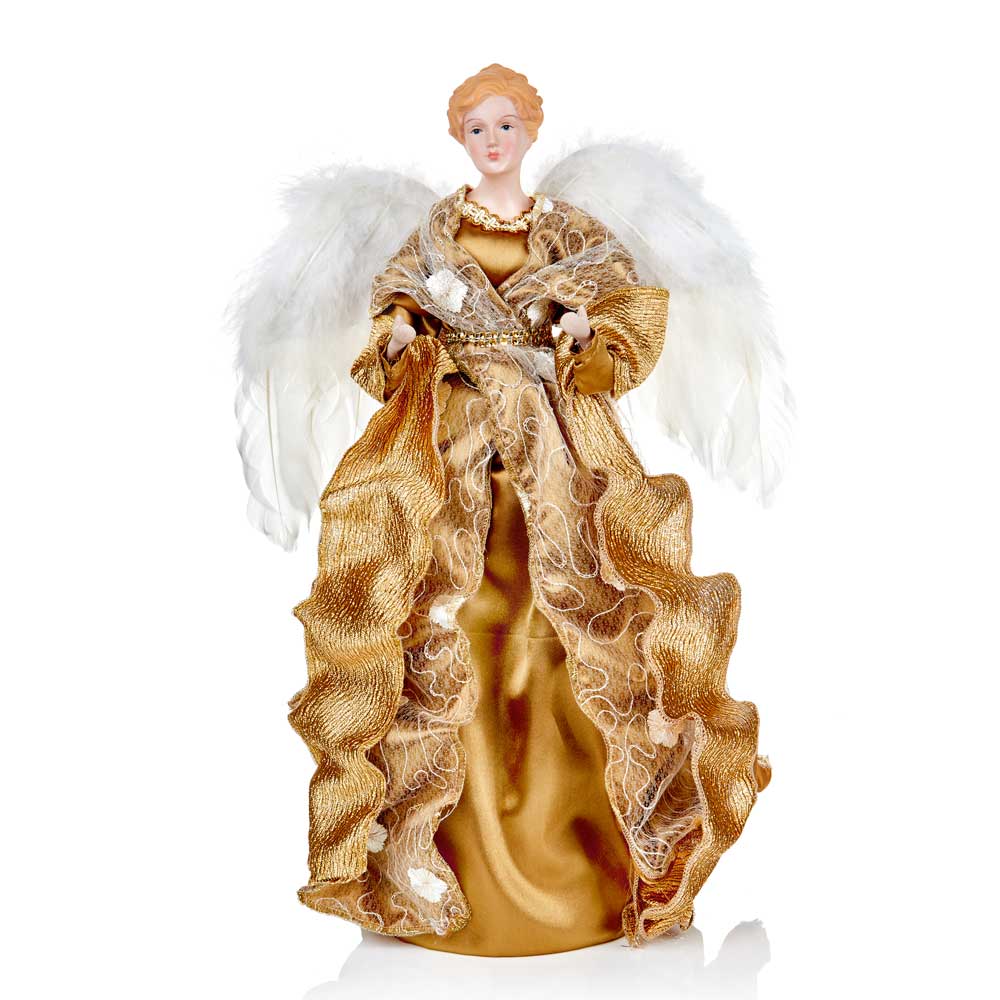 Dark Gold Angel Tree Topper - 45 cm - Christmas.uk
