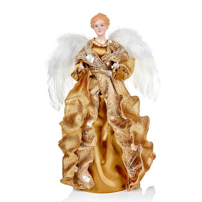 Dark Gold Angel Tree Topper- 45 cm Premier 5053844305171 I Christmas UK Online Shop