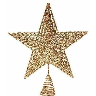 Glittering Gold Tree Top Star - 23 cm - Christmas.uk