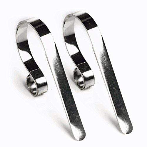 Glossy Silver Christmas Mantle Clips for Stockings - pack of 2 - Christmas.uk