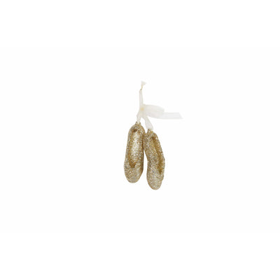 Gold Ballet Shoes - Christmas Tree decoration, 6 cm Gisela Graham 5030026118712 I Christmas UK Online Shop