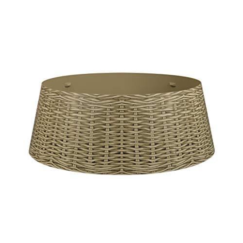 Grey Wicker Christmas Tree Skirt - 68 cm - Christmas.uk