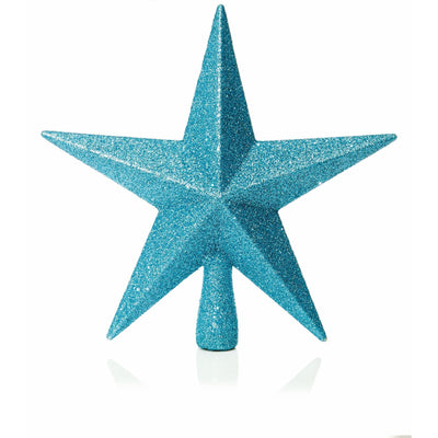 Ice Blue Tree Top Star - 20 cm, glitter finish - Christmas.uk