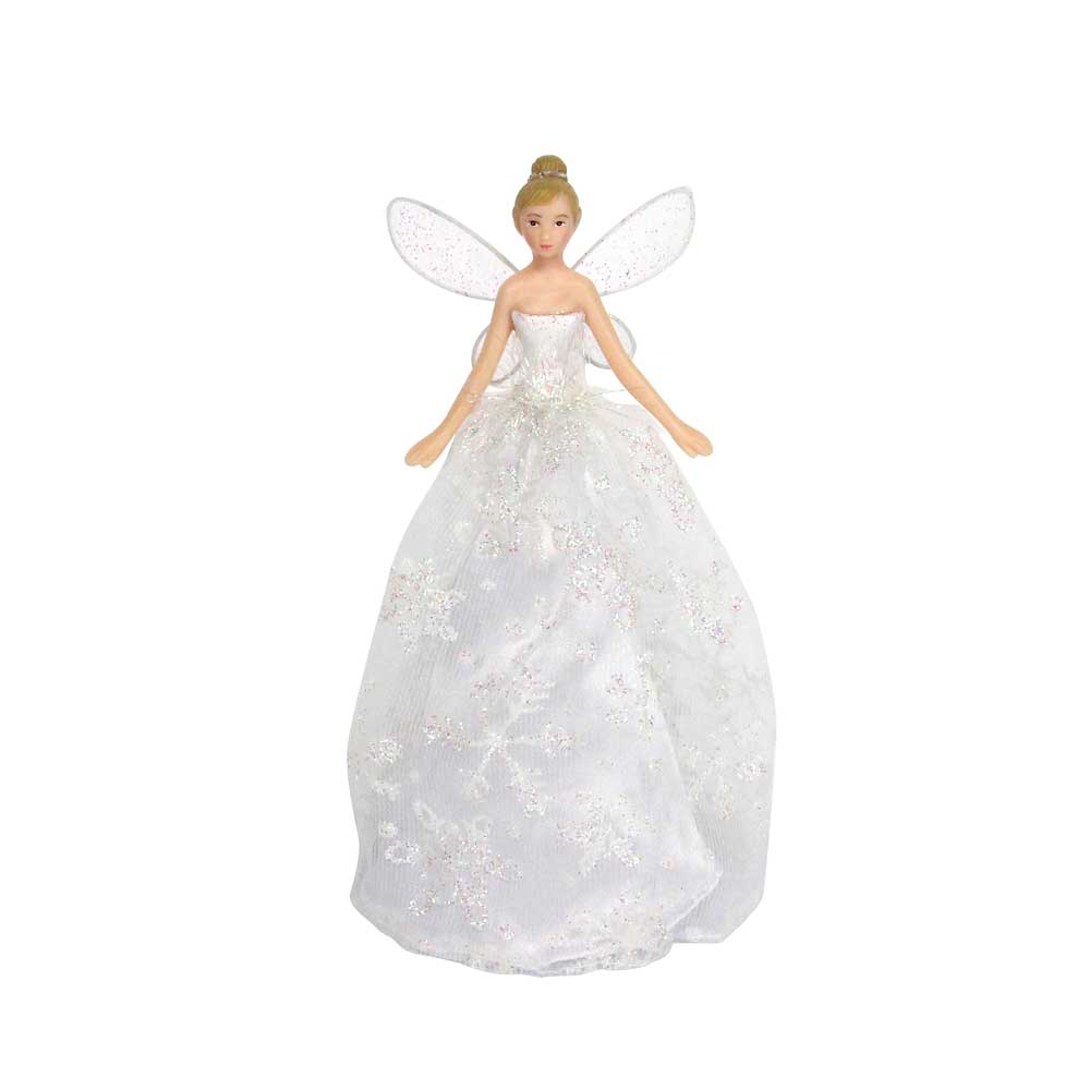 Iridescent White Fairy Angel Tree Topper by Gisela Graham - Christmas.uk