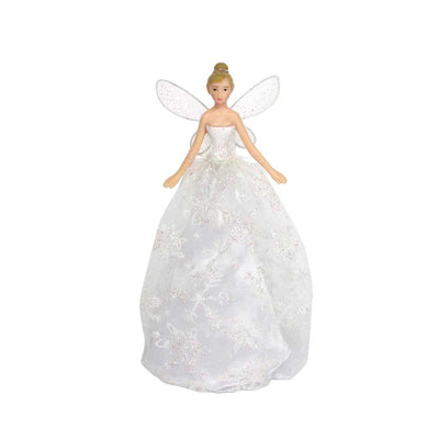 Iridescent White Fairy Angel Tree Topper by Gisela Graham - Christmas.uk