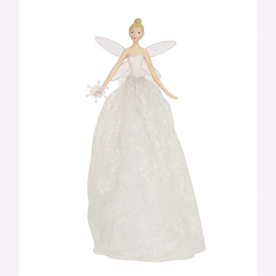 Iridescent White Fairy Angel Tree Topper by Gisela Graham - 29 cm Gisela Graham 5030026318471 I Christmas UK Online Shop