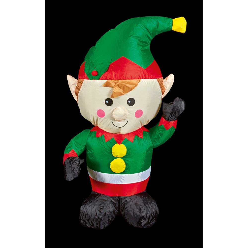 LED Illuminated inflatable Christmas Elf - 1.1 m - Christmas.uk
