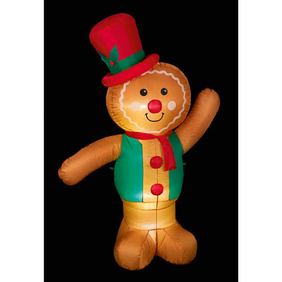 LED Illuminated inflatable Christmas Gingerbread - 1.8 m Premier 5053844318836 I Christmas UK Online Shop