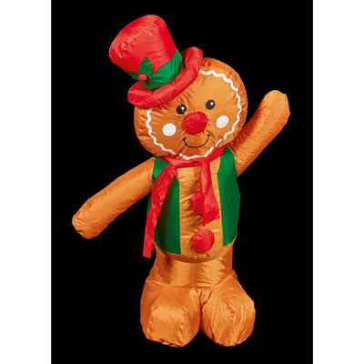 LED Illuminated inflatable Christmas Gingerbread - 1.2 m - Christmas.uk