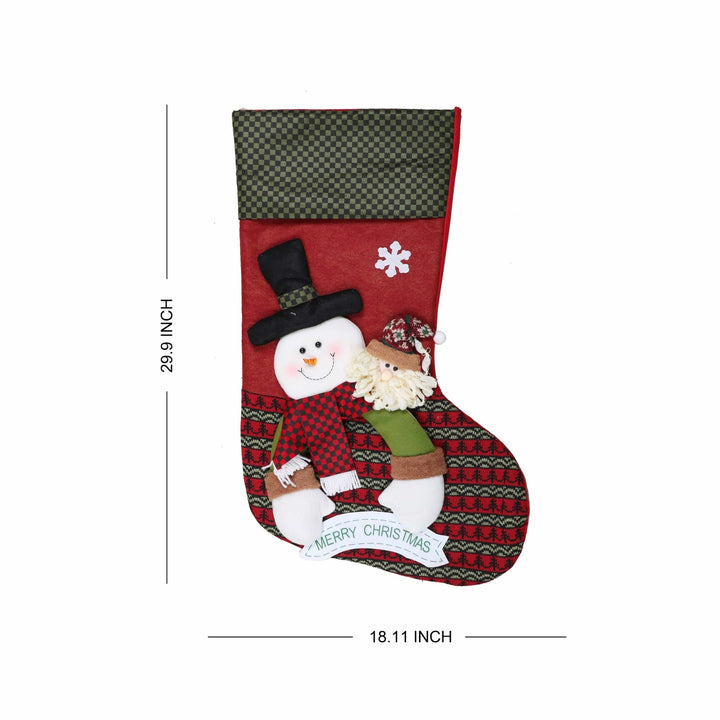 Merry Christmas Giant Snowman Stocking - Christmas.uk