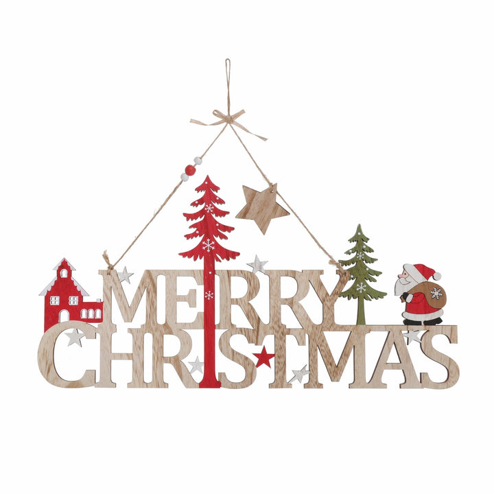 Merry Christmas Wooden Signs - set of 2 - Christmas.uk