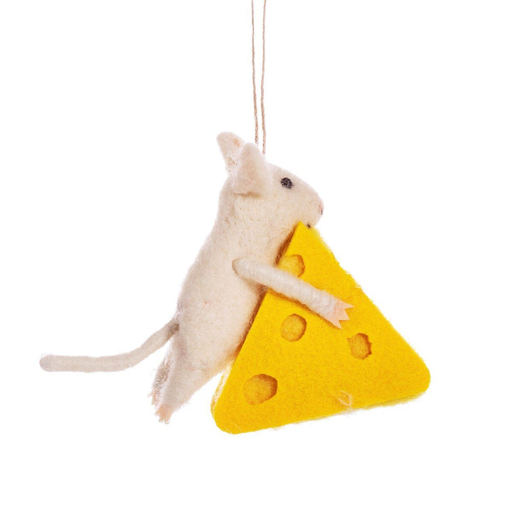 Mouse Gets the Cheese Felt Decoration - Christmas.uk