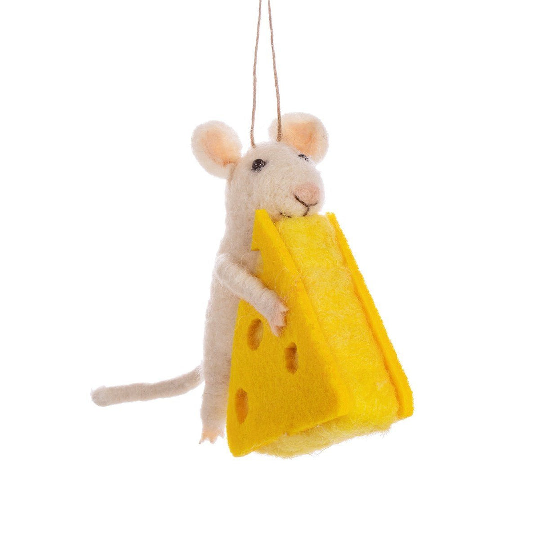 Mouse Gets the Cheese Felt Decoration - Christmas.uk