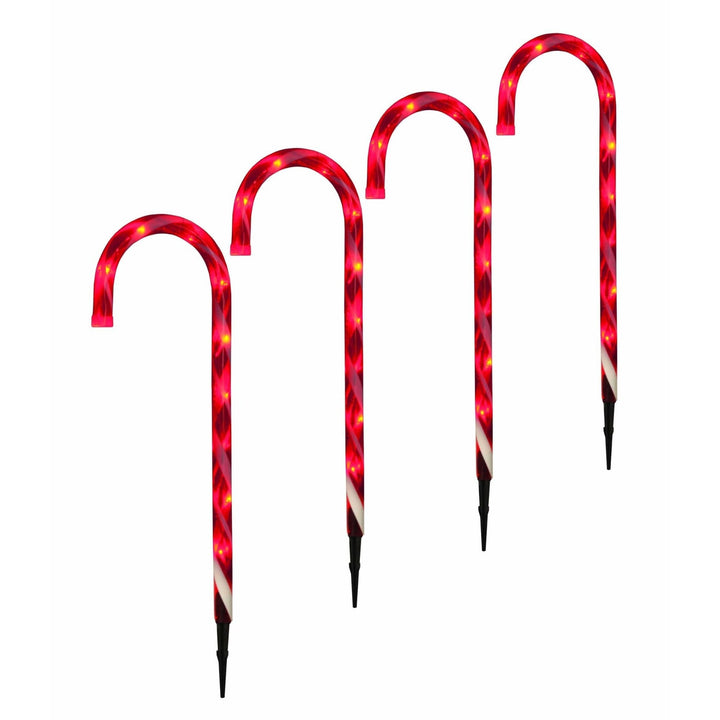 Outdoor Christmas Candy Cane Stake Lights - set of 4 - Christmas.uk