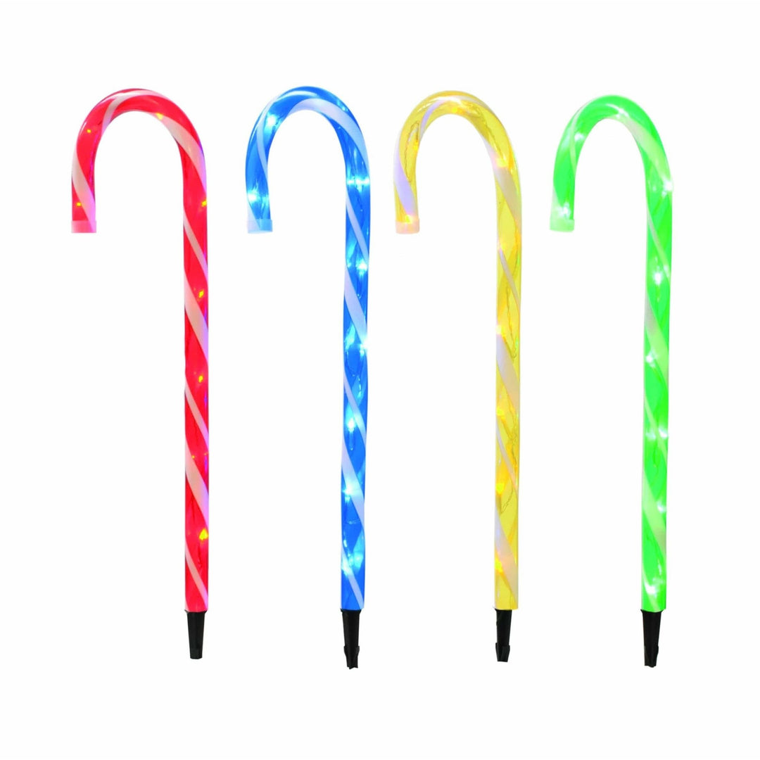 Outdoor Christmas Candy Cane Stake Lights - set of 4 - Christmas.uk
