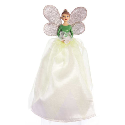 Pale White Fairy Angel Tree Topper - 25cm - Christmas.uk
