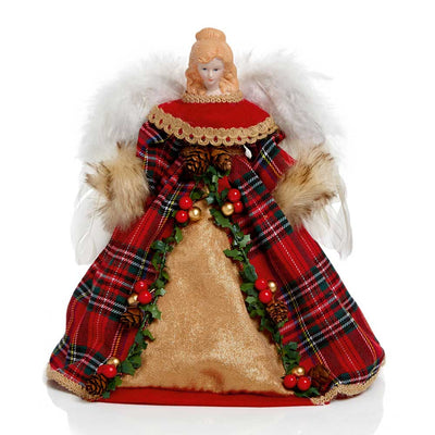 Plaid Country Angel Tree Topper - 30 cm - Christmas.uk