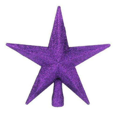 Purple Star Christmas Tree Topper - 20 cm, glitter finish - Christmas.uk