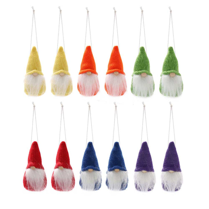 Rainbow Christmas Gonks - Christmas Tree Decorations - Set of 12 - Christmas.uk