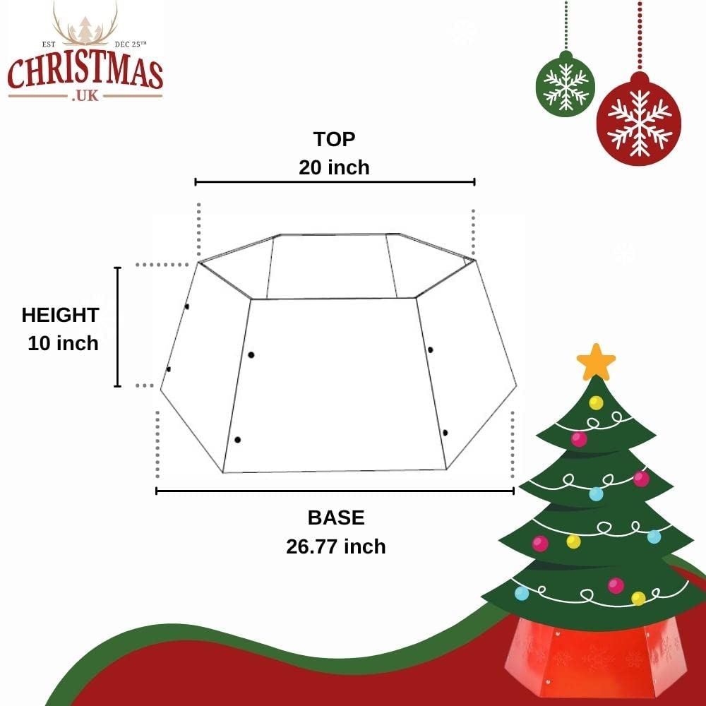 Red Christmas Tree Collar - Metal Christmas Tree Skirt - Christmas.uk