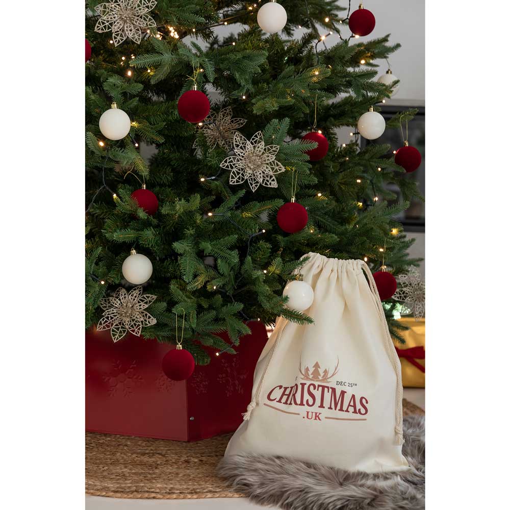 Red Christmas Tree Collar - Metal Christmas Tree Skirt - Christmas.uk