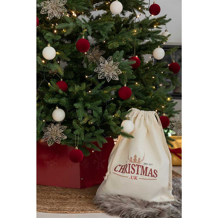 Red Christmas Tree Collar - Metal Christmas Tree Skirt - Christmas.uk