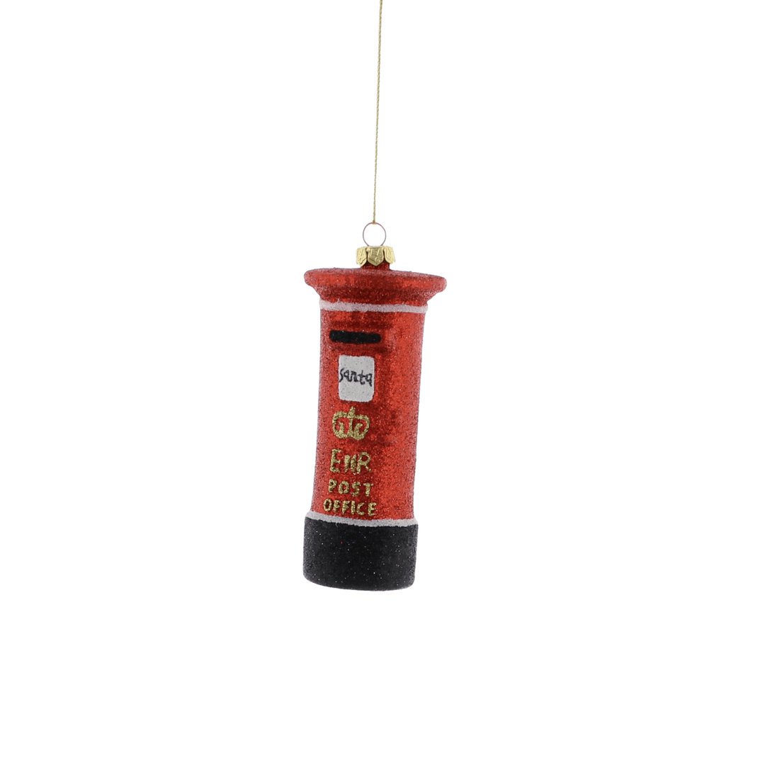 Red glitter postbox - 10cm - Christmas.uk