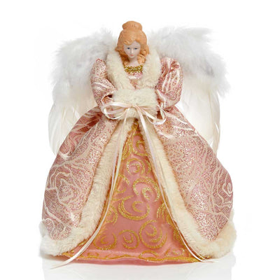 Rose Gold Angel Tree Topper LEDs - 30cm - Christmas.uk